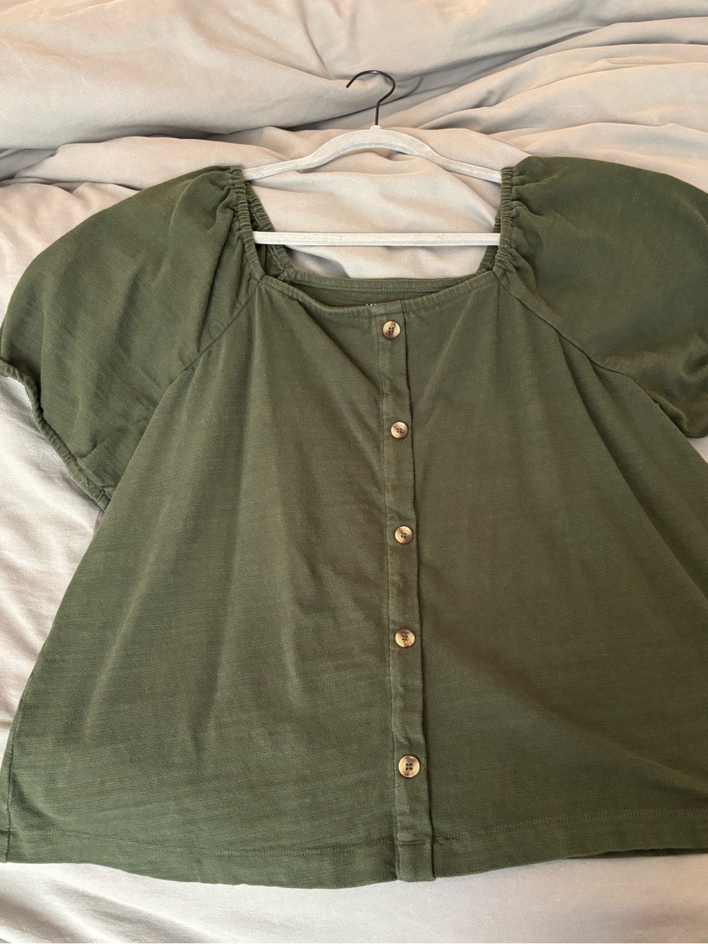 22/24 Lane Bryant Olive Green Button-Front Women’s Top EUC